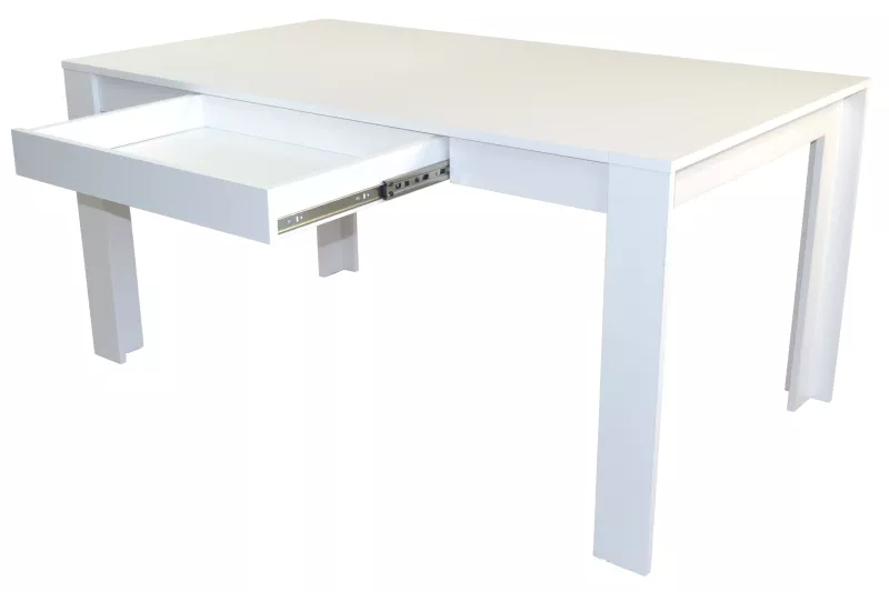 Esstisch 160x90 cm mit Schublade, weiß