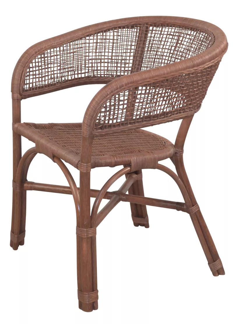 Schöner Rattansessel, Rattanstuhl handgeflochten, braun - wahlweise mit Kissen