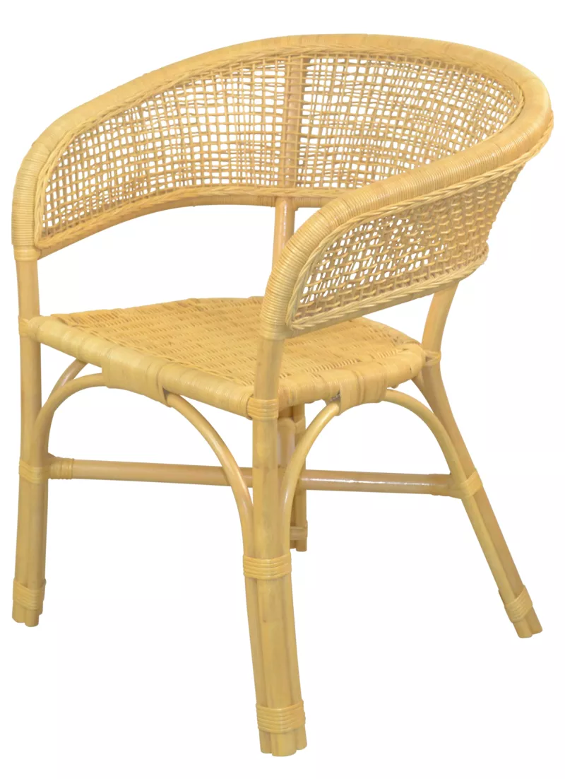 Schöner Rattansessel, Rattanstuhl handgeflochten, beige - wahlweise mit Kissen