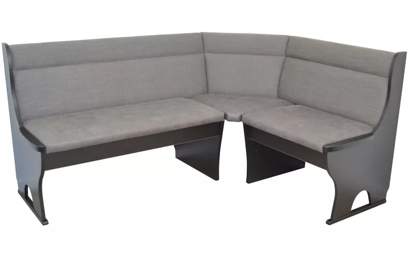 Attraktive Eckbank mit Stauraum, Schenkel 165x125 cm, schwarz, Bezug anthrazit